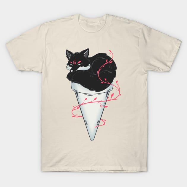 Ice Cream Fox T-Shirt by Illustrasikuu